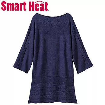 【cecile】Smart HeaT針織A字長版上衣M海軍藍