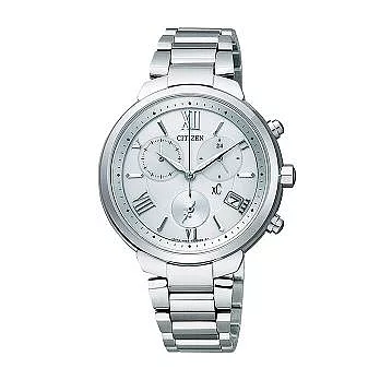 CITIZEN xC 美麗行家 鈦金屬光動能計時潮流腕錶-銀-FB1330-55A