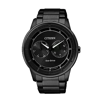 CITIZEN 簡約休憩新潮流光動能復古腕錶(黑)-BU4005-56H