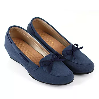 ◤Green Phoenix◥俏麗輕量舒適楔型包鞋24藍色