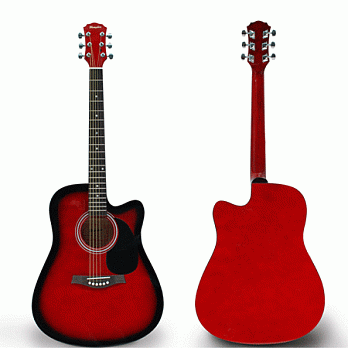 美國大廠 Memphis 高級椴木 缺角桶身 民謠吉他(41吋/紅色) 贈吉他厚袋+6配件