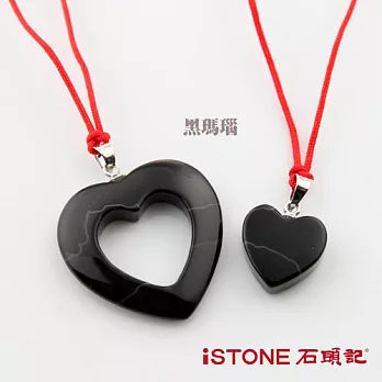 石頭記 情人節情侶對鍊-心心相印(三色選)黑瑪瑙