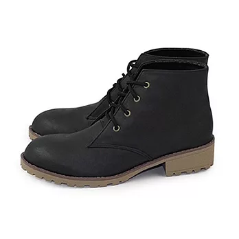 FUFA 簡約素色低跟靴 (FA05) 黑色23黑色