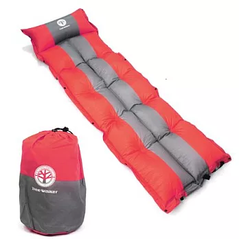 TreeWalker 帶枕式可拼接自動充氣睡墊紅色