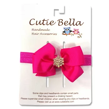 Cutie Bella彈性Bow Rhine髮帶-Fuchsia