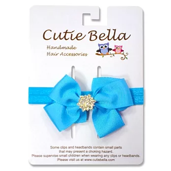 Cutie Bella彈性Bow Rhine髮帶-Sky