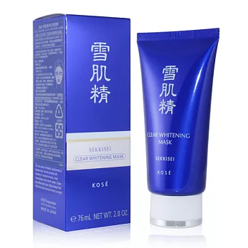 【KOSE 高絲】雪肌晶淨白黑面膜 76ml