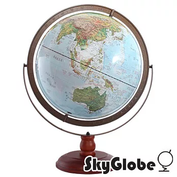 【SkyGlobe】17吋超大地形行政圖雙環立體浮雕地球儀