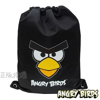 【Angry Birds】憤怒鳥㊣版授權 俏麗束口後背袋(二色)黑色