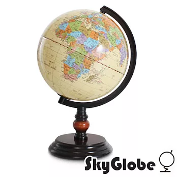 SkyGlobe 8吋仿古海洋木質底座地球儀(中英文對照)