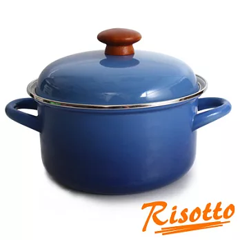 RISOTTO 法式庭園琺瑯系列-愛琴海漸層藍雙耳湯鍋1.8L