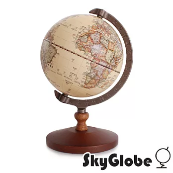 SkyGlobe 5吋古典仿古木質底座地球儀(中英文對照)