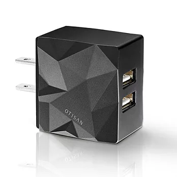 OTISAN Reflex 3.1A鋁合金雙USB充電器黑色