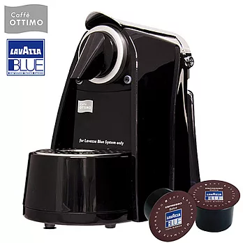 《OTTIMO》膠囊咖啡機-高雅黑+100顆Lavazza咖啡膠囊(咖啡色)