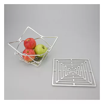 [能作-nousaku]可捏錫製水果籃(方形)-大