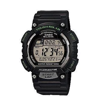 CASIO 戰鬥狂野的訊息時尚運動太陽能腕錶-黑-STL-S100H-1A