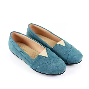 ◤Green Phoenix◥V口彈性休閒樂福鞋24藍色