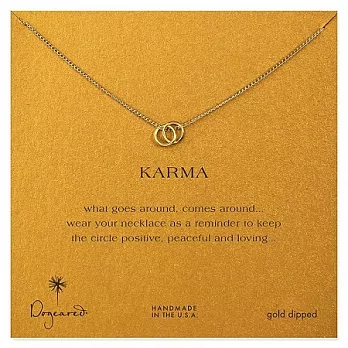 【Dogeared】祈願項鍊金色karma linked ring necklace圓滿如意雙環結心心相印