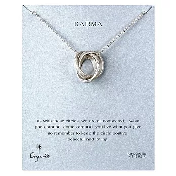 【Dogeared】祈願karma large textured interlocking rings necklace大三環32吋銀色長項鍊