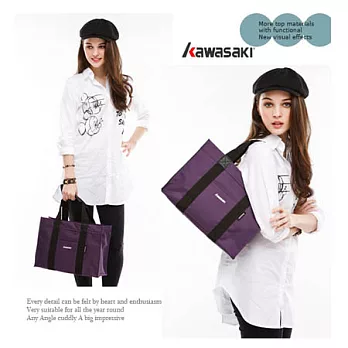 KAWASAKI -MIT橫式平板手提袋紫色