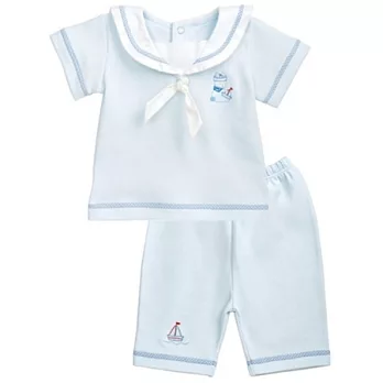 美國Bunnies By The Bay海灣兔,藍兔水手服短袖衣褲組(6~9M),Sweet Sailor Set-Blue