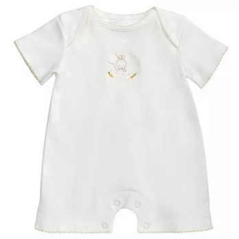 美國Bunnies By The Bay海灣兔,米兔短袖連身包臀衣(6~9M),Sweet & Tender Romper-White