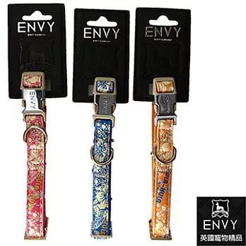 【凱堡】英國ENVY 寵物精品 項圈《夜光夏威夷》S號橘色