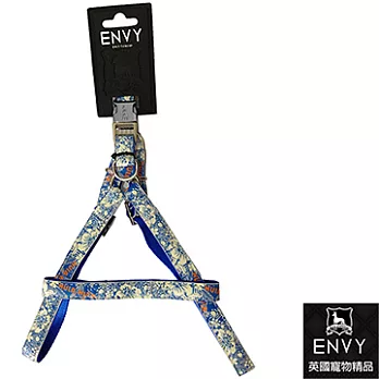 【凱堡】英國ENVY 寵物精品 胸背《夜光夏威夷》S號藍色