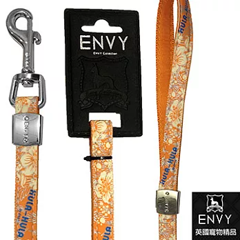 【凱堡】英國ENVY 寵物精品 拉繩《夜光夏威夷》S號橘色