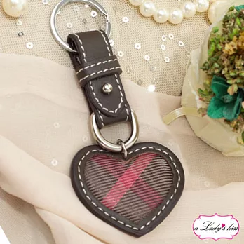 【a Lady ’s真皮】英倫甜心鑰匙圈(6色)紅咖
