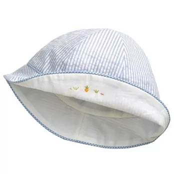 美國Bunnies By The Bay海灣兔,藍條紋嬰兒帽(6~9M),Peek-A-Boo Sunhat-Blue/White