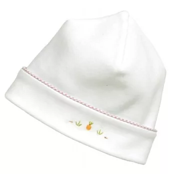 美國Bunnies By The Bay海灣兔,粉邊白嬰兒帽(6~9M),Hippity Hop Hat-White