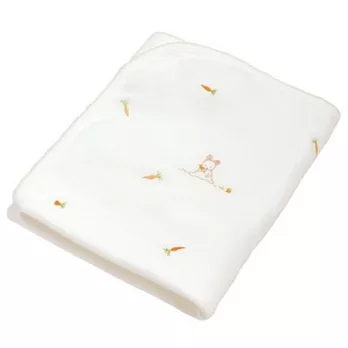 美國Bunnies By The Bay海灣兔，白小兔純棉刺繡毯(50x65CM)，Sweet & Tender Blanket-White