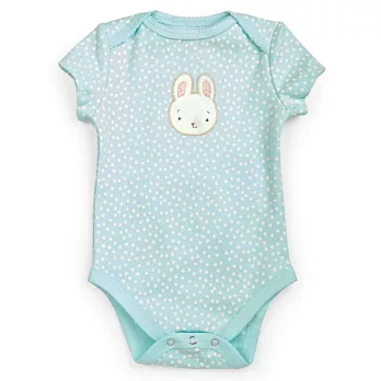 美國Bunnies By The Bay海灣兔,藍小兔水玉點點短袖包臀衣(9~12M),“Hip Hop” Bunsie-Aqua Polka Dots