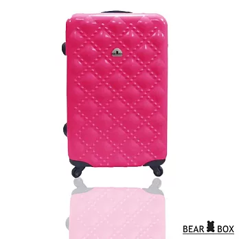 BEAR BOX 時尚香奈兒系列PC亮面輕硬殼24吋旅行箱/行李箱桃紅