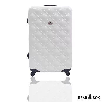 BEAR BOX 時尚香奈兒系列PC亮面輕硬殼24吋旅行箱/行李箱白