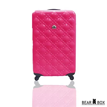 BEAR BOX 時尚香奈兒系列PC亮面輕硬殼20吋旅行箱/行李箱桃紅