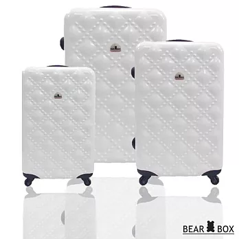 BEAR BOX 時尚香奈兒系列PC亮面輕硬殼3件組旅行箱/行李箱白