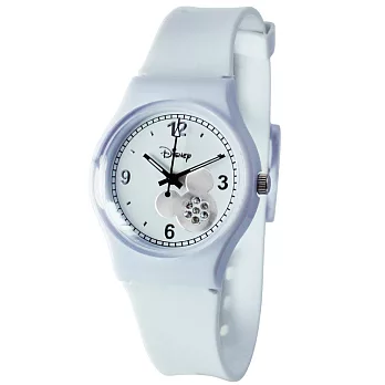 Disney米奇系列-可愛米奇晶鑽膠錶(白色)