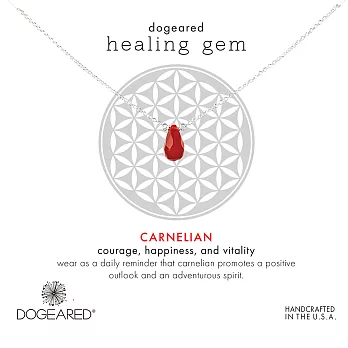 【Dogeared】美國品牌Healing Gem祈願誕生石925純銀項鍊~紅玉瓍 16英吋