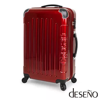 【Deseno-Macaron】糖心誘惑Ⅱ-24PC鏡面TSA海關鎖行李箱(銀紅)