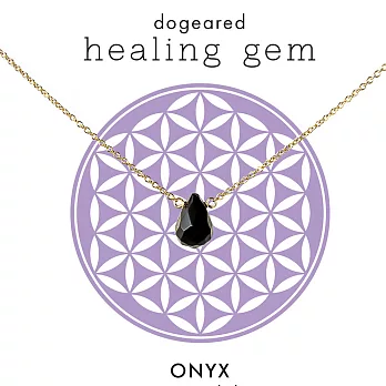 【Dogeared】美國品牌Healing Gem祈願誕生石K金項鍊~黑曜石 16英吋