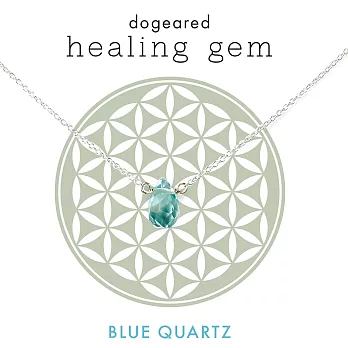 【Dogeared】美國品牌Healing Gem祈願誕生石925純銀項鍊~透明淺水藍水晶 16英吋