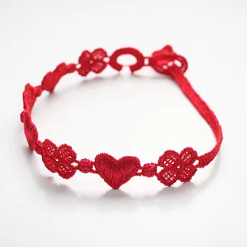 義大利精品Cruciani編織手環-幸運心系列紅色