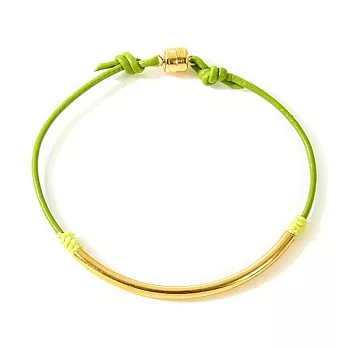 【Dogeared】美國品牌 Balance Tube 完美金平衡皮繩磁釦手鍊~Lime 萊姆綠