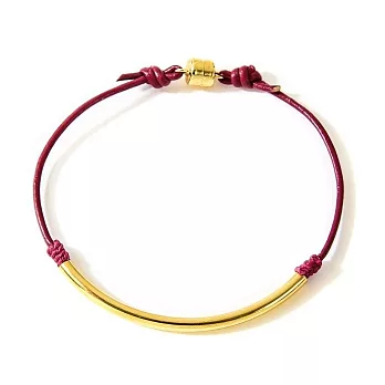 【Dogeared】美國品牌 Balance Tube 完美金平衡皮繩磁釦手鍊~Wine 酒紅紫