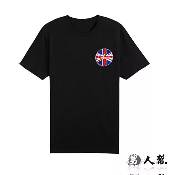 【男人幫】T0958＊純棉【ZOBOO英國旗短袖T恤】黑色 2S號（女生M號）
