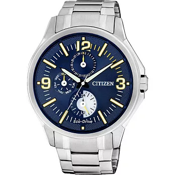 【CITIZEN】光動能都會潮男時尚優質腕錶-藍-AP4000-58L