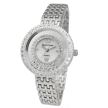 Royal Crown 3628爵式風華晶鑽腕錶(晶鑽銀)