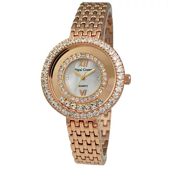 Royal Crown 3628爵式風華晶鑽腕錶(玫瑰金)